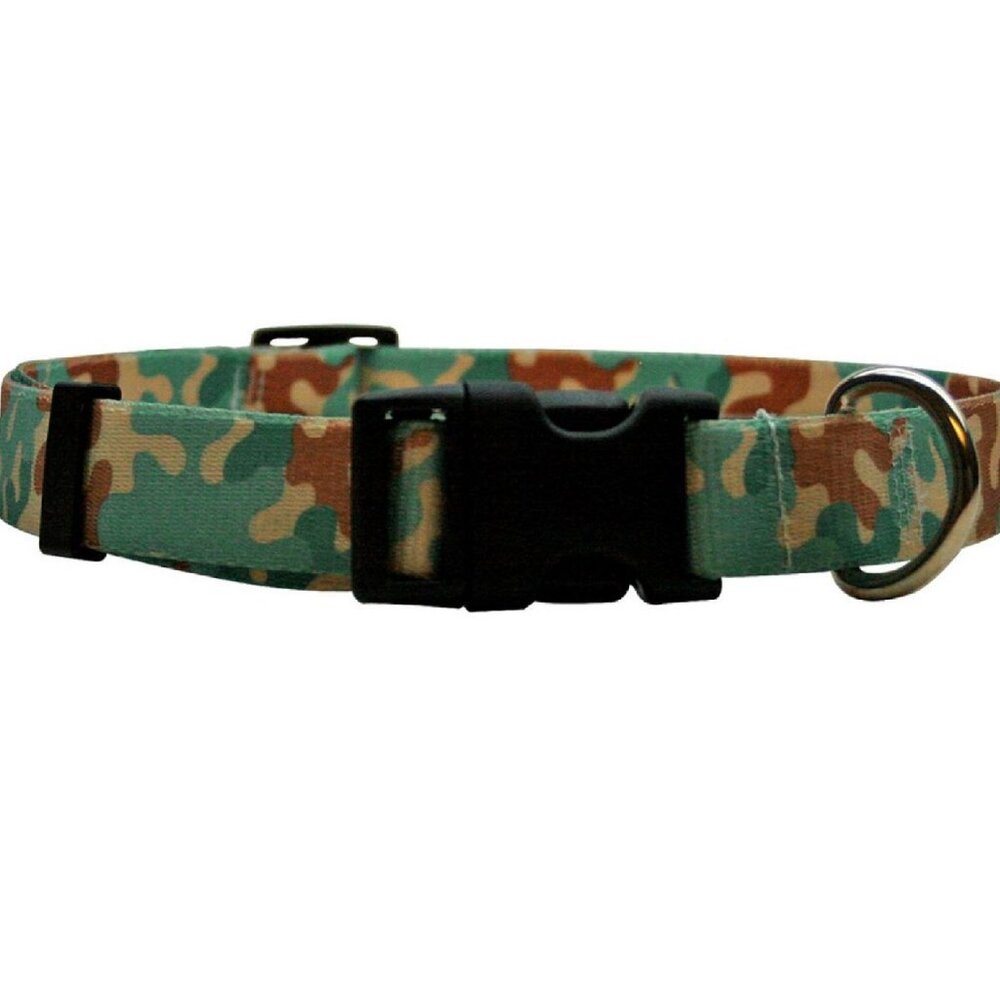 Size Small Green Camo Camouflage Dog Collar by Yellow Dog Hunting FAST SHIPPING
